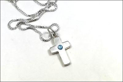 Cross Birthstone Necklace