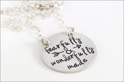 Fearfully & Wonderfully Made Sterling Silver Round Disc Necklace