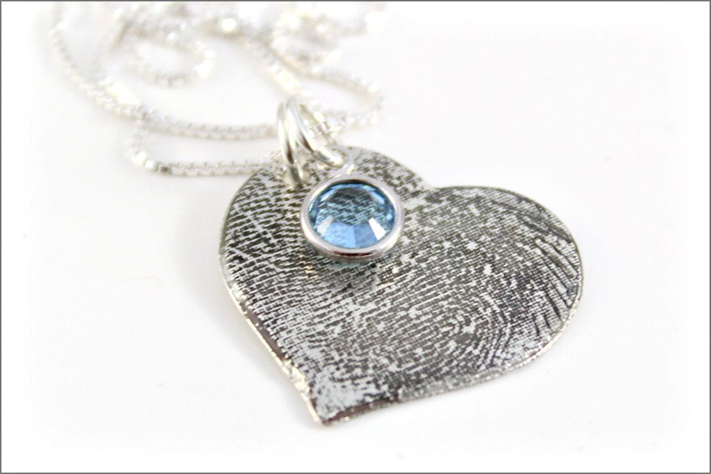Custom Fingerprint or Thumbprint Heart Necklace
