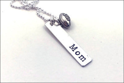 Personalized Sterling Silver Football Necklace | Sports Mom Necklace