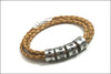 Gold Braided Leather Cord Bracelet | Custom Name Beads