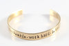 Personalized Gold Cuff Bracelet | Custom Message Jewelry, Nu Gold Cuff Bracelet, Small Gifts for Her, Custom Metal Bracelet