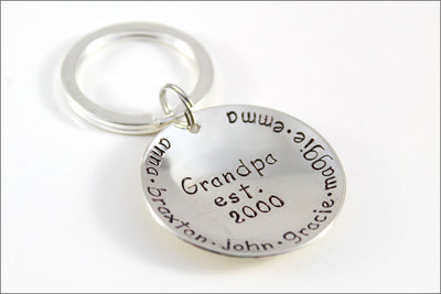 Customized Grandpa Keychain | Grandpa Established Key Chain, Personalized Grandpa Gift, Unique Gift for Grandpa