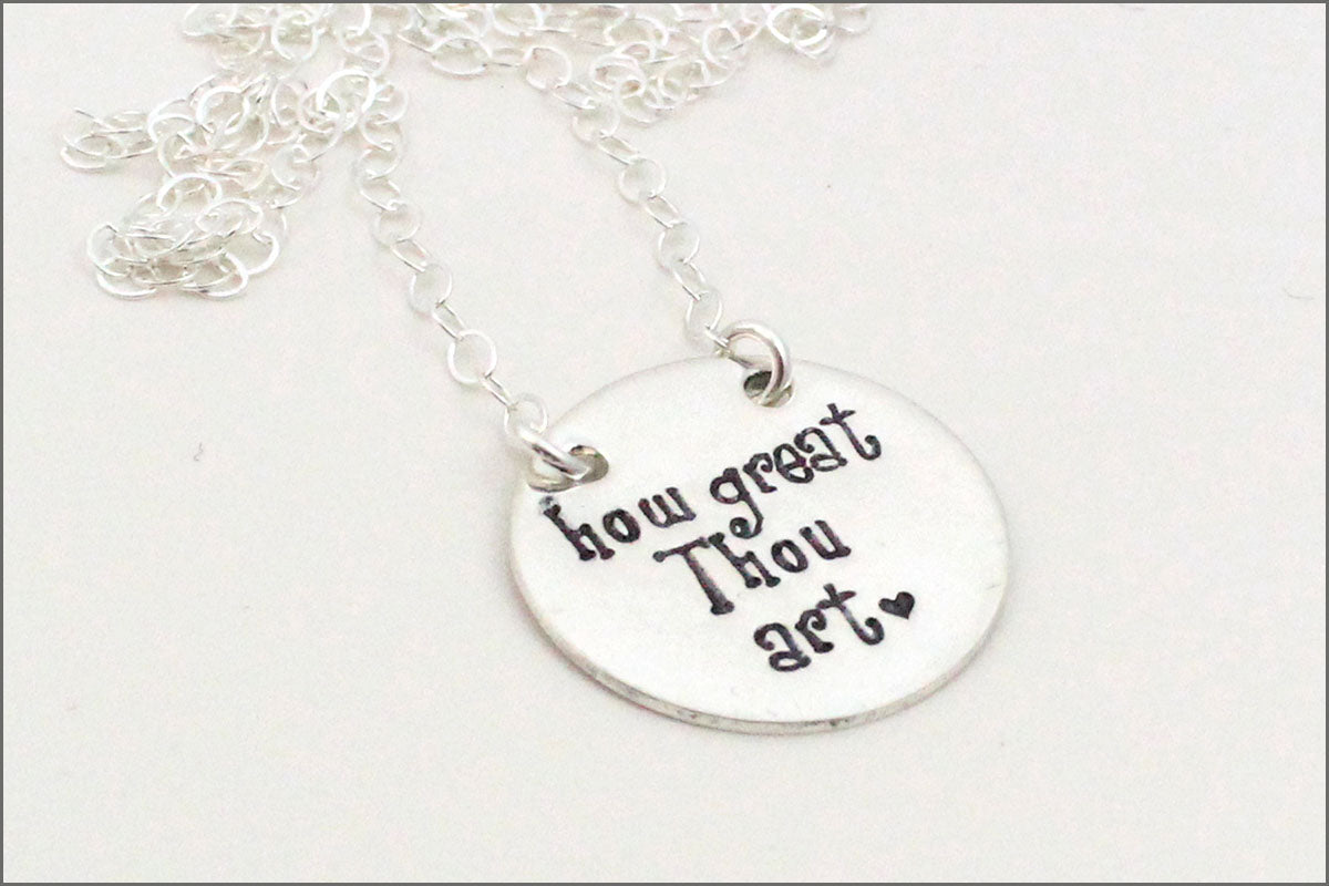How Great Thou Art Sterling Silver Necklace | Custom Bible Quote Necklace