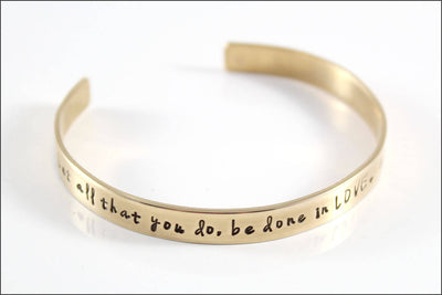 Personalized Gold Cuff Bracelet | Custom Message Jewelry, Nu Gold Cuff Bracelet, Small Gifts for Her, Custom Metal Bracelet