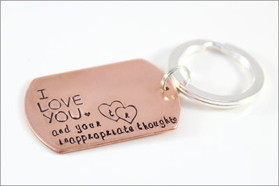 Personalized Couples Key Chain | Couples Initials Keychain, Gifts for Husband, Anniversary Gifts, I Love You And Your Inappropriate Thoughts
