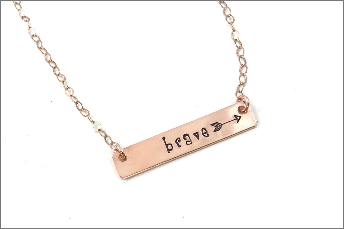 Personalized Inspiration Bar Necklace | Sterling Silver, Gold Filled, Rose Gold