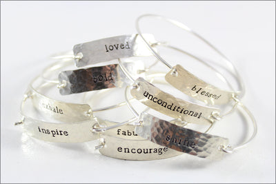 Custom Word Inspiration Bracelet | Sterling Silver Word Bracelet