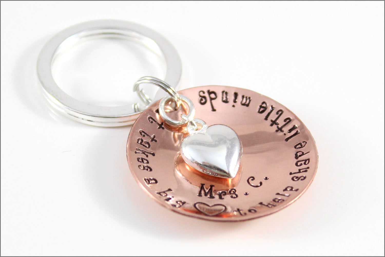 Personalized Teacher Gift | It Takes A Big Heart to Help Shape Little Minds, Gifts for Educators, Custom Teacher Key Chain