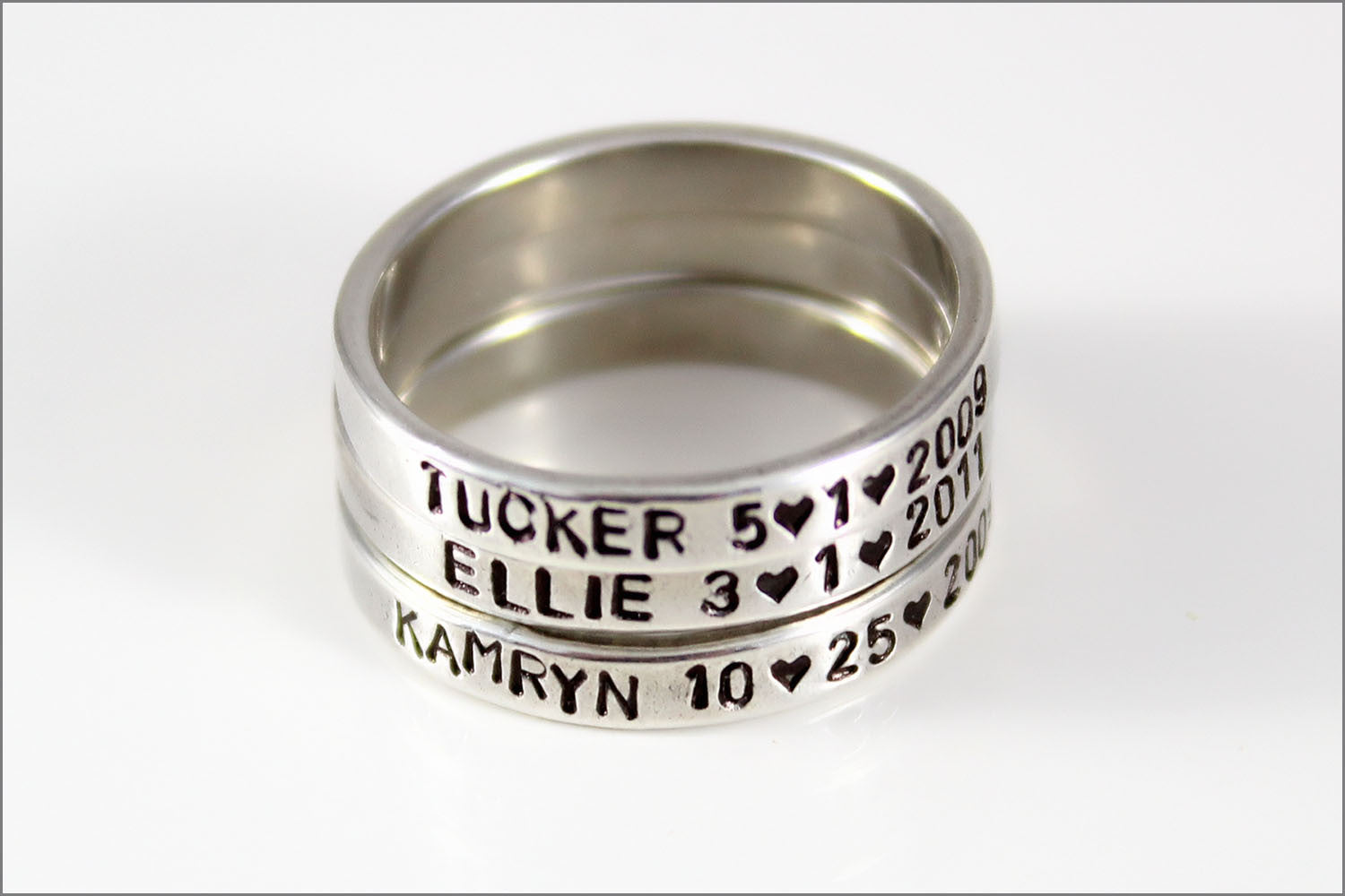 Personalized Sterling Silver Ring | Custom Double-Sided Sterling Silver Ring