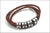 Light Brown Braided Leather Cord Bracelet | Custom Name Beads