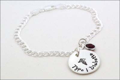 Diabetes Alert Bracelet | Medical Alert Charm Bracelet, Sterling Silver Diabetes Bracelet, Fashionable Medical Jewelry