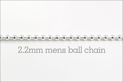 Men's 2.2mm Sterling Silver Ball Chain | New Chain or Chain Replacement, a.k.a. originals