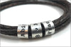 Braided Leather Cord Personalized Bracelet | Custom Name Beads Bracelet