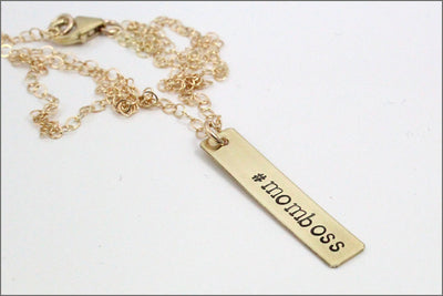 Personalized Vertical Bar Necklace | Sterling Silver, Gold Filled, Rose Gold