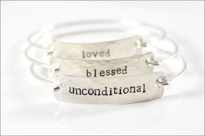 Custom Word Inspiration Bracelet | Sterling Silver Word Bracelet