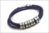 Plum Purple Braided Leather Cord Bracelet | Custom Name Beads