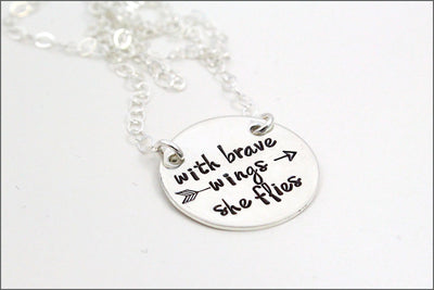 Custom Inspiration Sterling Silver Necklace | Personalized Disc Necklace