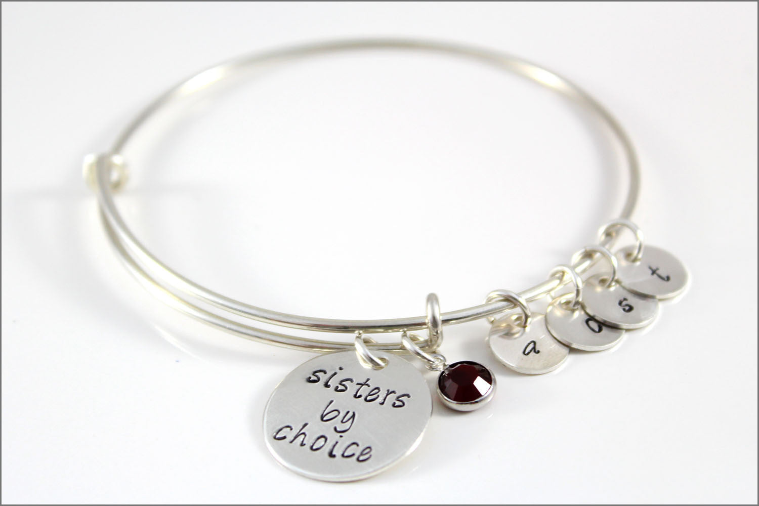 Personalized Bangle Charm Bracelet | Sisters by Choice