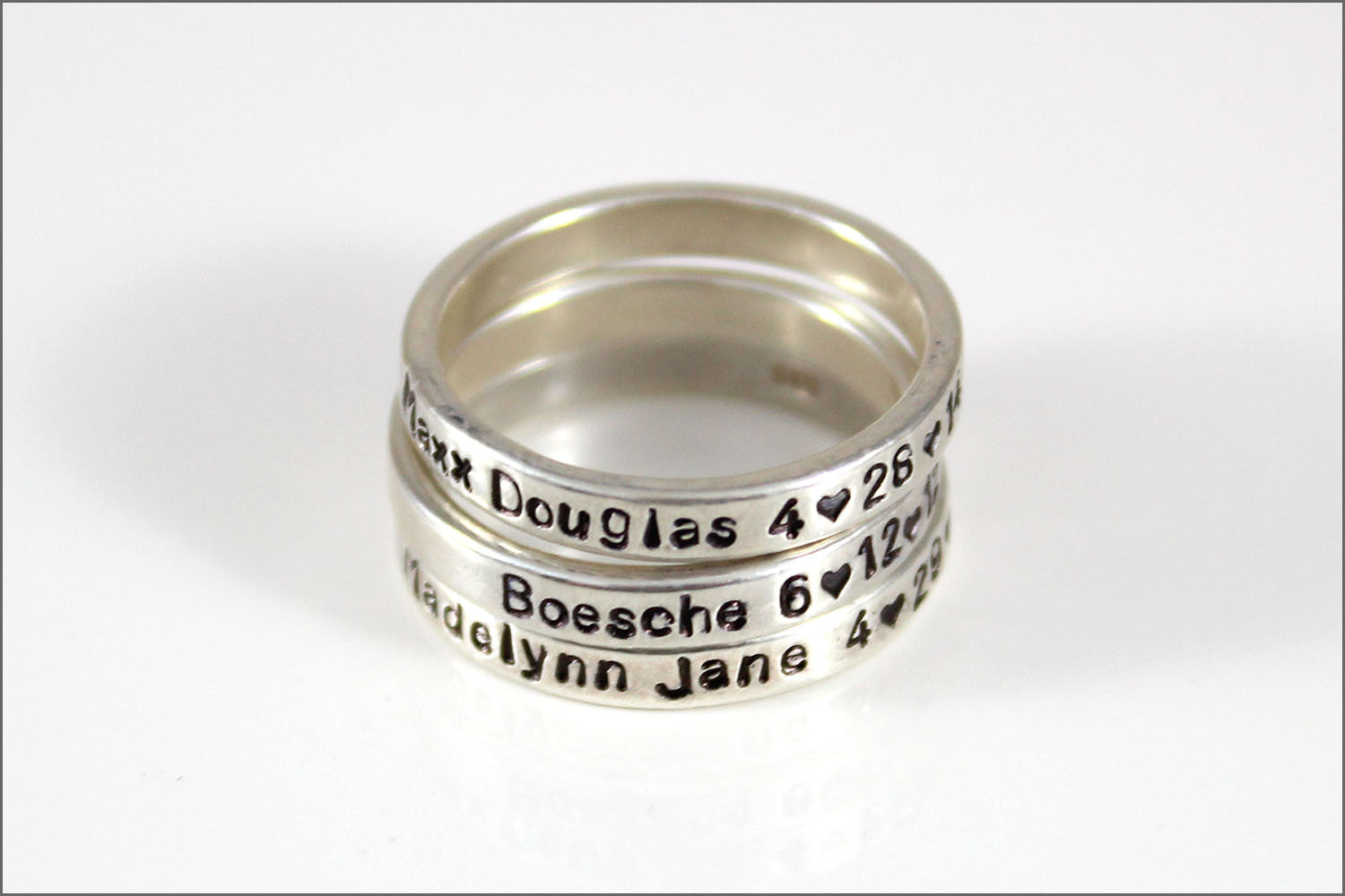 Personalized 3mm .925 Sterling Silver Diamond Cut Band Ring -  ForeverGifts.com