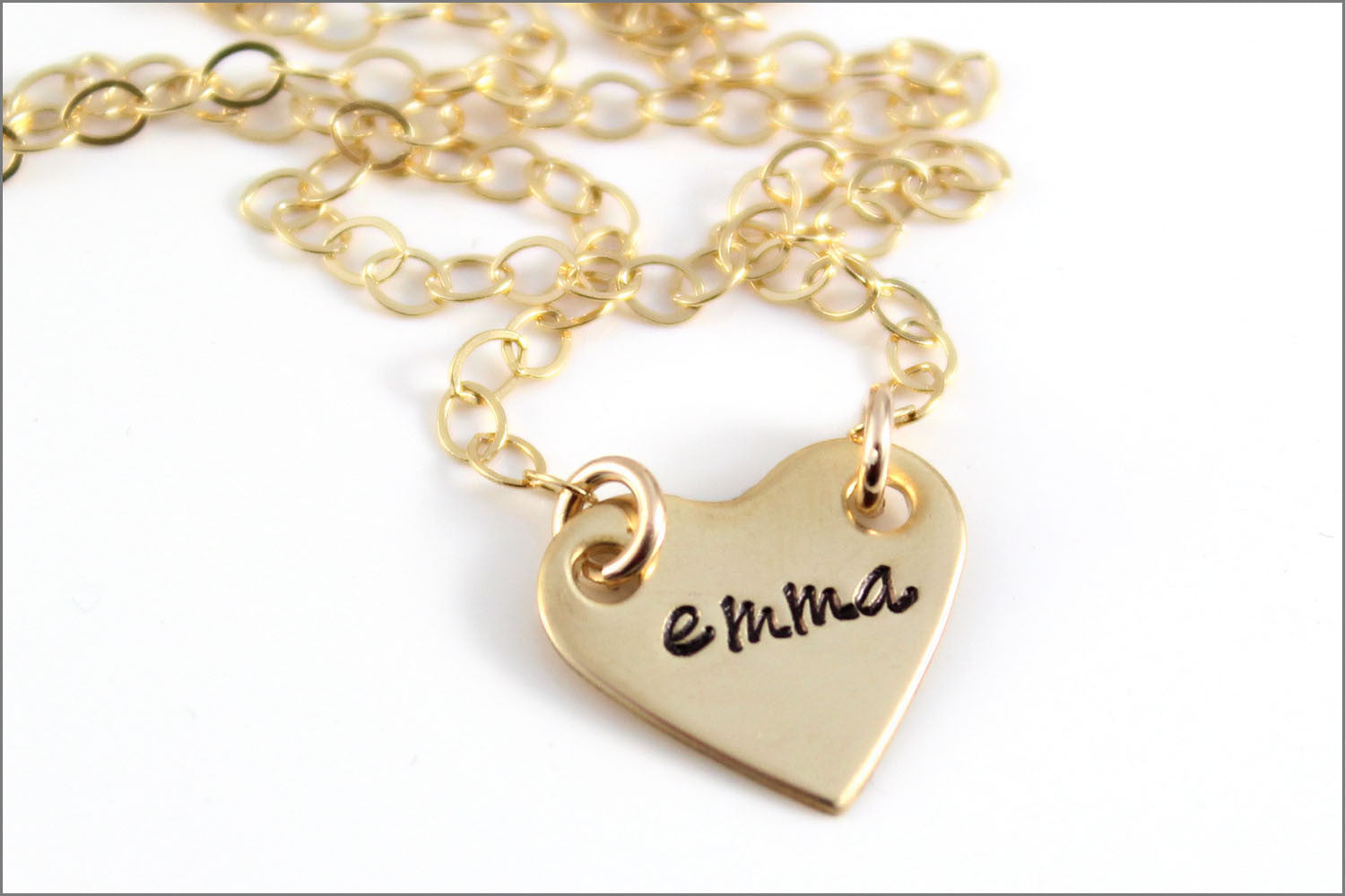 Gold Heart Name Necklace | Little Girl Name Necklace