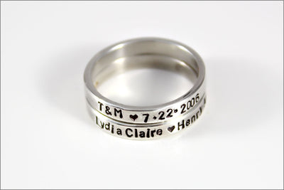 Stackable Sterling Silver Mommy Ring | Personalized Silver Ring