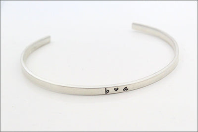 Couples Custom Skinny Cuff Bracelet | Couples Initials, Custom Quote, Valentines Gift