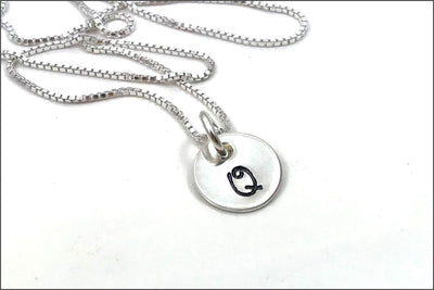Initial Disc Necklace with Birthstones | Personalized Disc Necklace, Small Disc Necklace