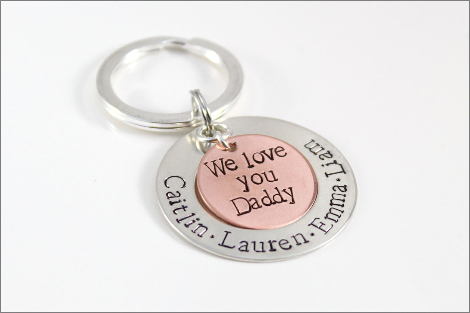 Metal Keychain for Dad | Personalized Dad Keychain, We Love You Dad Keychain, Custom Father's Day Gift
