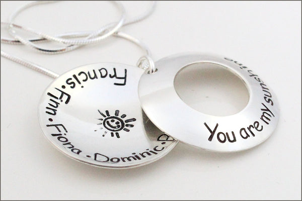 You are My Sunshine Locket Necklace with Children s Names