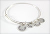 Personalized Bangle Bracelet | You are Loved, Sterling Silver Charm Bracelet, Hand Stamped Mom Bracelet, Custom Grandma Bracelet